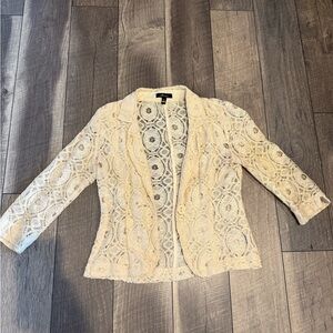 Cream Lace Blazer